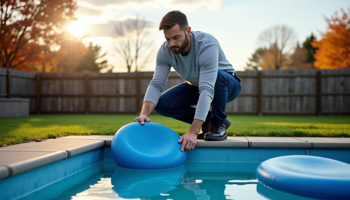 Installer flotteurs et coussin d'hivernage : méthode en 6 étapes